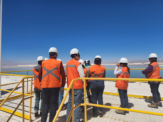 The group on a platform at SQM